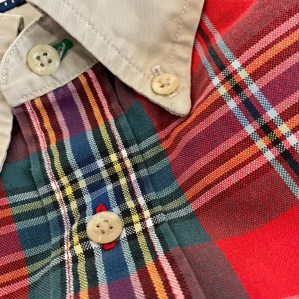 TOMMY HILFIGER  Vintage 90’s Contrast Button Down Shirt in Check Plaid Size M - Picture 6 of 6